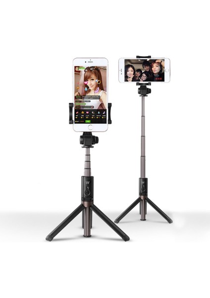 Dolum Işığı Yok 3'ü 1 Arada Mini Kablosuz Bluetooth Selfie Çubuğu Tripodlu LED Dolgu Işığı Uzatılabilir Monopod Iphone'lar Için Samsung Huawei Xiaomi (Yurt Dışından)