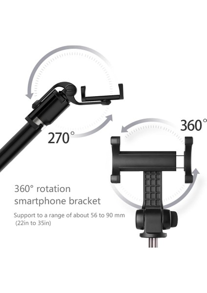 Dolum Işığı Yok 3'ü 1 Arada Mini Kablosuz Bluetooth Selfie Çubuğu Tripodlu LED Dolgu Işığı Uzatılabilir Monopod Iphone'lar Için Samsung Huawei Xiaomi (Yurt Dışından)