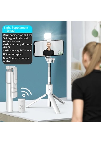 R1S White Now, Selfie Bluetooth Özelliğini Telefonla Birlikte Kullanıyor ve Çok Sayıda Işlevselliğe Sahip Mini Özelliklerle Çalışıyor (Yurt Dışından)