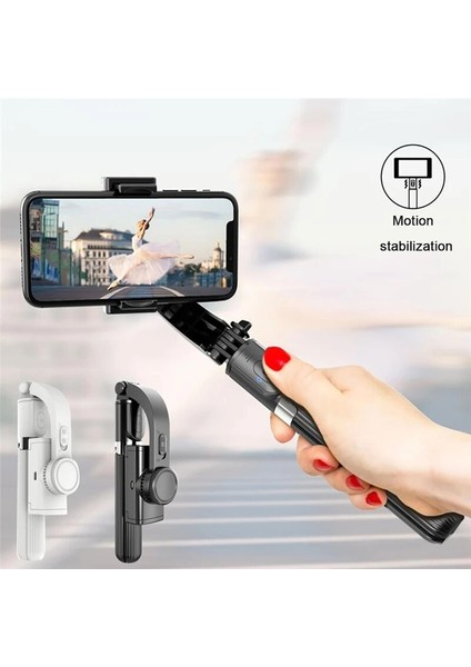 Beyaz Gimbal Sabitleyici, Bluetooth Uyumlu Kablosuz Uzaktan Taşınabilir Telefon Tutucu Otomatik Denge ile 360° Dönebilen Selfie Çubuğu Tripod (Yurt Dışından) fiyatları
