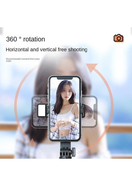 Siyah Roreta 1020MM Taşınabilir Kablosuz Bluetooth Telefon Selfie Sopa Tripod Dolgu Işığı ile Bluetooth Deklanşör iphone Huawei Için (Yurt Dışından)