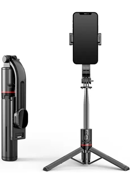 L13 Siyah L13 1130MM Genişletilmiş Sürüm Kablosuz Bluetooth Selfie Sopa Katlanabilir Tripod Uzaktan Deklanşör ile Android Ios 2022 Için Son Sıcak (Yurt Dışından)