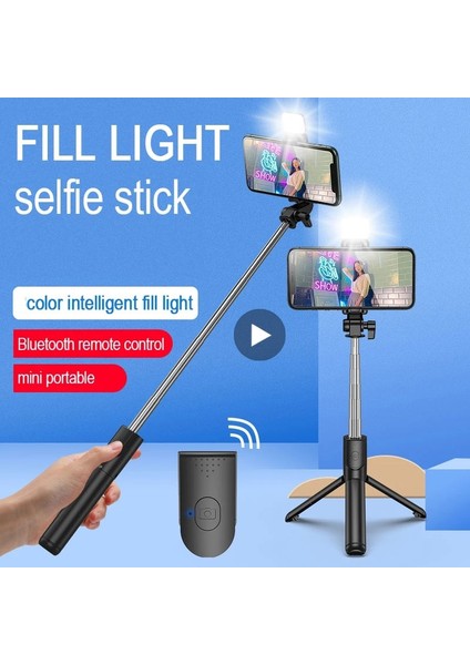 LED Pembe Telefon Selfie Çubuğu ile LED Tripod Işık Lambası Mobil Hücre Tutucu Standı Akıllı Telefon Bluetooth Monopod Teleskopik Kutup Fotoğraf (Yurt Dışından) fiyatları