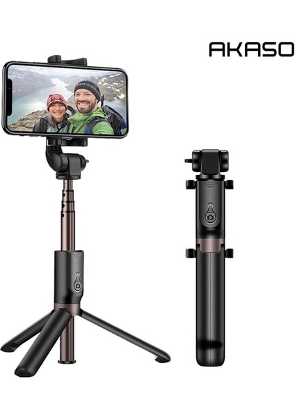 Siyah Akaso Selfie Sopa Telefon Tripod 360 ° Derece Döndürme Bluetooth Uzaktan Kablosuz Monopod ile 1/4 Montaj Vidası Eylem Kamera Için (Yurt Dışından)