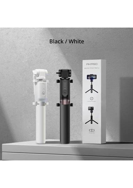 Siyah Akaso Selfie Sopa Telefon Tripod 360 ° Derece Döndürme Bluetooth Uzaktan Kablosuz Monopod ile 1/4 Montaj Vidası Eylem Kamera Için (Yurt Dışından) modelleri