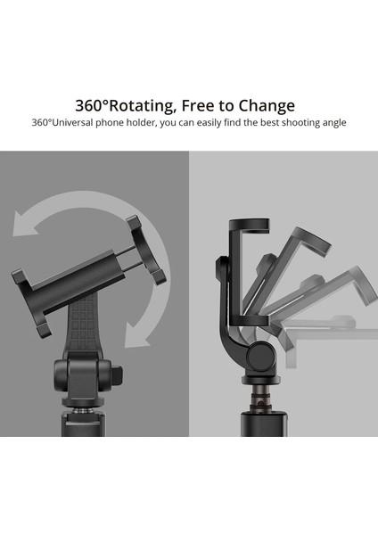 Siyah Akaso Selfie Sopa Telefon Tripod 360 ° Derece Döndürme Bluetooth Uzaktan Kablosuz Monopod ile 1/4 Montaj Vidası Eylem Kamera Için (Yurt Dışından) fırsatları