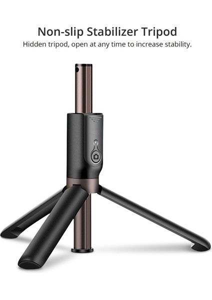 Siyah Akaso Selfie Sopa Telefon Tripod 360 ° Derece Döndürme Bluetooth Uzaktan Kablosuz Monopod ile 1/4 Montaj Vidası Eylem Kamera Için (Yurt Dışından) indirimleri