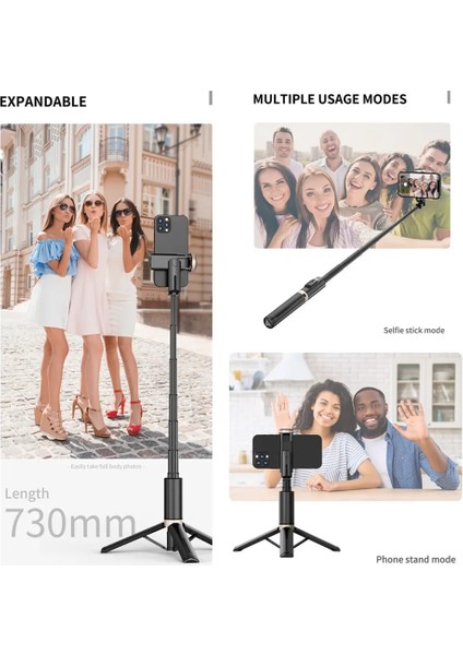 Beyaz Bluetooth Kablosuz El Selfie Sopa Tripod Uzatılabilir Monopod Uzaktan Kumanda ile Huawei iPhone 14 13 Pro Max Xiaomi Telefon Canlı (Yurt Dışından) modelleri