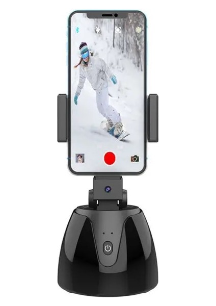 Yeni 360° Döndürme Otomatik Akıllı Çekim Kamera Için Selfie Çubuğu Canlı Vlog Video Kaydı Yüz Takip Telefon Tutucu Tripod Kafası (Yurt Dışından)