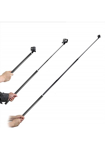 Siyah Yüksek Kaliteli 3 M Uzatılabilir Monopod Karbon Fiber Selfie Sopa Gopro Hero 6 5 7 8 9 Siyah Go Pro 4 3 2 Insta 360 One x (Yurt Dışından) fiyatları