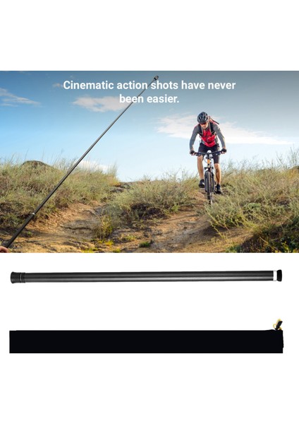 Siyah Yüksek Kaliteli 3 M Uzatılabilir Monopod Karbon Fiber Selfie Sopa Gopro Hero 6 5 7 8 9 Siyah Go Pro 4 3 2 Insta 360 One x (Yurt Dışından) fırsatları