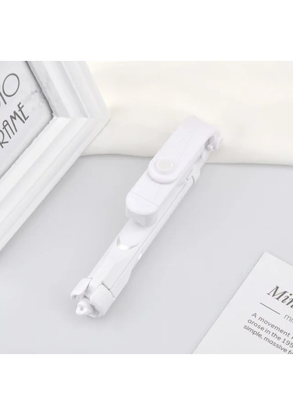 Beyaz Kablosuz Bluetooth Selfie Çubuk Tripod iPhone Huawei Samsung Android Mobil Monopod Selfie Çubuk Deklanşör Için Uzaktan Kumanda ile (Yurt Dışından)