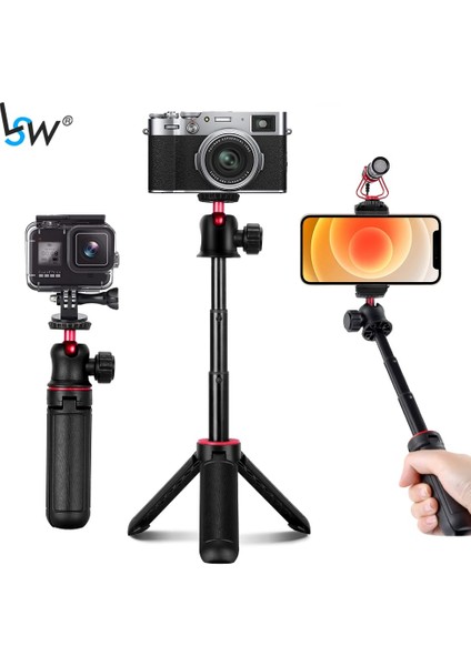 Tripod Mini Selfie Çubuğu Katlanabilir Tripod Masa Standı iPhone Kamera Için 360 Derece Top Kafalı Soğuk Ayakkabı ile Uzatılabilir Kol Gopro (Yurt Dışından) fiyatları