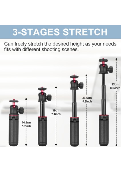 Tripod Mini Selfie Çubuğu Katlanabilir Tripod Masa Standı iPhone Kamera Için 360 Derece Top Kafalı Soğuk Ayakkabı ile Uzatılabilir Kol Gopro (Yurt Dışından) fırsatları