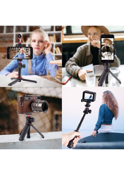 Tripod Mini Selfie Çubuğu Katlanabilir Tripod Masa Standı iPhone Kamera Için 360 Derece Top Kafalı Soğuk Ayakkabı ile Uzatılabilir Kol Gopro (Yurt Dışından) indirimleri