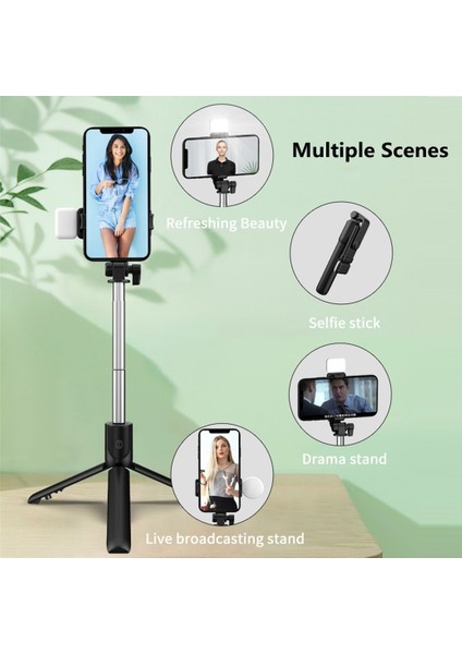 Hafif Katlanabilir Mini Selfie Çubuğu Tripodu ile Ios Android Için Dolgu Işığı ile Kablosuz Bluetooth Uzaktan Kumandalı Bluetooth Deklanşör (Yurt Dışından) modelleri
