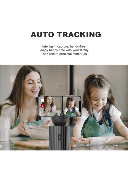 Siyah Halka Işık Şarj Edilebilir Akıllı Selfie Çubuğu Tripod, 360° Otomatik Yüz Takip Telefon Tutucu Kamera Tripod Tutucu Akıllı Çekim Telefon Bağlantısı (Yurt Dışından) fırsatları