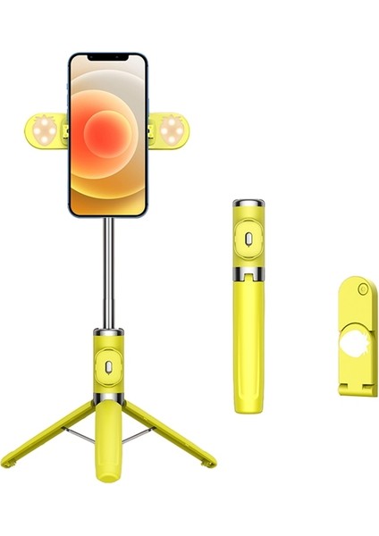 Yeşil M01S Tek Parça Güçlendirilmiş Salma Telefon Tripod Dolgu Işığı Zemin Canlı Yayın Braketi Bluetooth Uyumlu Selfie Çubuğu (Yurt Dışından)