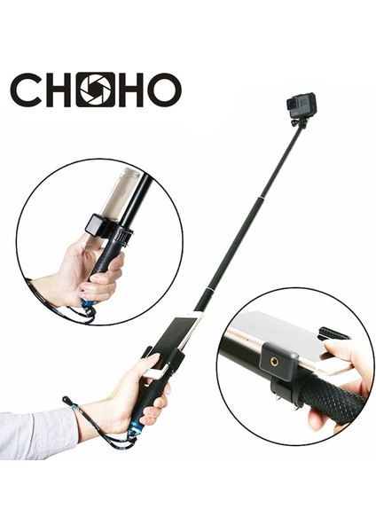 95 cm Uzun Yeşil Selfie Çubukları Kendinden El Uzatılabilir Kutup Monopod Sopa + Telefon Tutucu Go Pro Hero 10 9 8 7 6 5 Xiaomi YI4K Sjcam SJ5000 (Yurt Dışından)