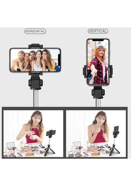Siyah L01S Tripodlu Bluetooth Selfie Çubuğu Plastik Alaşım Kendinden Yapışkanlı Selfie Çubuğu Telefon Akıllı Telefon Iphone Samsung Huawei Için Selfie Çubuğu (Yurt Dışından) indirimleri