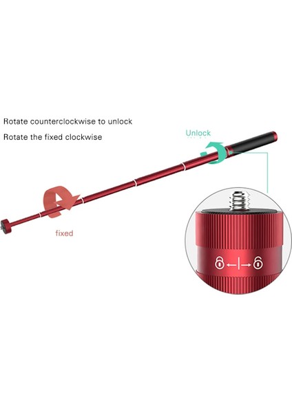Aksiyon Kamerası Için Titanyum Uzatma Özçekim Çubuğu Alüminyum Alaşımlı Uzatılabilir Monopod Ipli Çanta El Kavrama Hafif DJA88 (Yurt Dışından)
