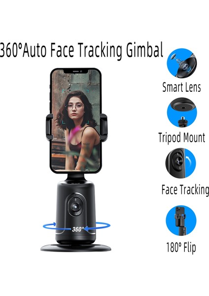 P01-BLACK Aı Akıllı Otomatik Yüz Takip Gimbal Sabitleyici Masaüstü El Gimbal Selfie Çubuk Tripod Telefon Standı Tutucu Akıllı Telefon Için Yeni (Yurt Dışından) fiyatları