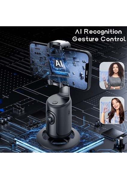 P01-BLACK Aı Akıllı Otomatik Yüz Takip Gimbal Sabitleyici Masaüstü El Gimbal Selfie Çubuk Tripod Telefon Standı Tutucu Akıllı Telefon Için Yeni (Yurt Dışından) modelleri