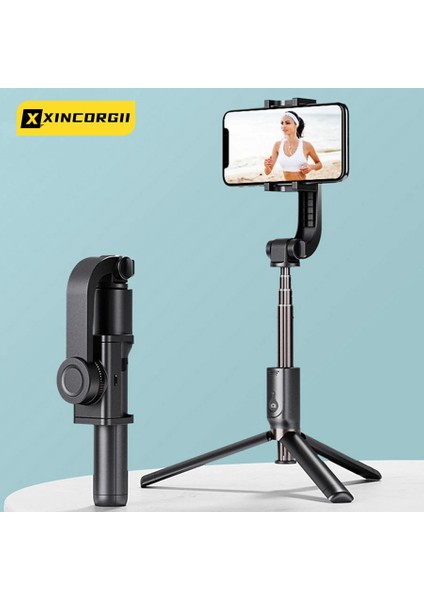 Beyaz Akıllı Telefon Selfie Sopa Kablosuz Bluetooth Kontrolü iPhone Xiaomi Için Ölçeklenebilir Mobil Tripod Otomatik Dengeli Gimbal Sabitleyici (Yurt Dışından) fiyatları
