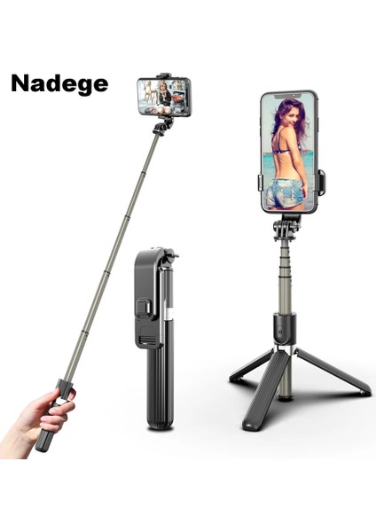 Siyah Yüksek Kaliteli Kablosuz Bluetooth Özçekim Çubuğu Tripod Uzaktan Kumanda ile Palo Özçekim Iphone Eylem Kamera Için Uzatılabilir Katlanabilir Monopod (Yurt Dışından)
