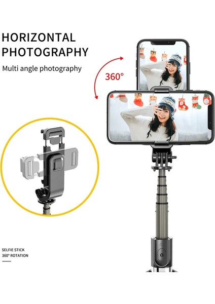 Siyah Yüksek Kaliteli Kablosuz Bluetooth Özçekim Çubuğu Tripod Uzaktan Kumanda ile Palo Özçekim Iphone Eylem Kamera Için Uzatılabilir Katlanabilir Monopod (Yurt Dışından)