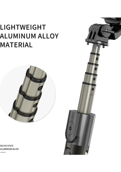 Siyah Yüksek Kaliteli Kablosuz Bluetooth Özçekim Çubuğu Tripod Uzaktan Kumanda ile Palo Özçekim Iphone Eylem Kamera Için Uzatılabilir Katlanabilir Monopod (Yurt Dışından)
