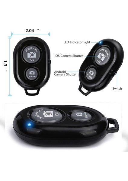 Yl Kablosuz Bluetooth Akıllı Telefon Kamera Selfie Sopa Için Uzaktan Kumanda Deklanşör Uzaktan Kumanda Deklanşör Fotoğrafçılığı (Yurt Dışından)
