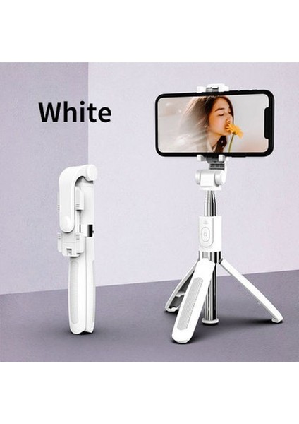 Beyaz Pınzheng Bluetooth Özçekim Çubuğu Tripod Uzaktan Kumanda ile Katlanabilir Monopod Xiaomi iPhone Akıllı Telefonlar Için Kablosuz Özçekim Çubuğu (Yurt Dışından)
