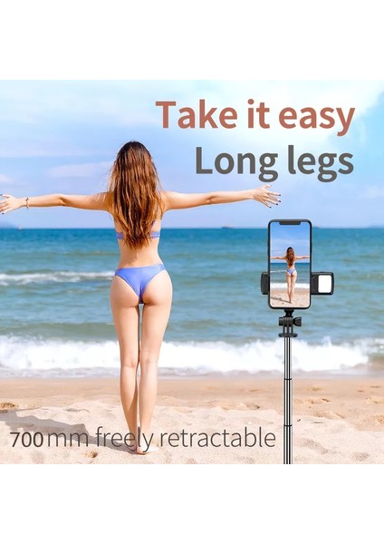 Paket2 Siyah Kablosuz Bluetooth Selfie Çubuğu Dolgu Işığı Deklanşörlü Uzaktan Kumanda Mini Tripod Akıllı Telefon Için Katlanabilir 360 ° Döndürme (Yurt Dışından) fiyatları