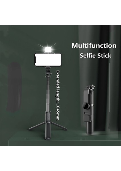 Paket2 Siyah Kablosuz Bluetooth Selfie Çubuğu Dolgu Işığı Deklanşörlü Uzaktan Kumanda Mini Tripod Akıllı Telefon Için Katlanabilir 360 ° Döndürme (Yurt Dışından) modelleri