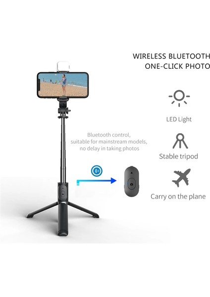 Paket2 Siyah Kablosuz Bluetooth Selfie Çubuğu Dolgu Işığı Deklanşörlü Uzaktan Kumanda Mini Tripod Akıllı Telefon Için Katlanabilir 360 ° Döndürme (Yurt Dışından) indirimleri