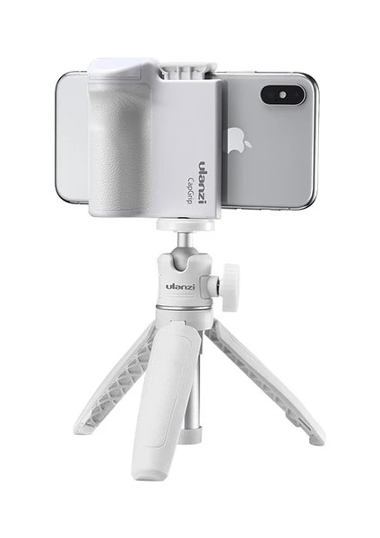 Beyaz Kiti Akıllı Telefon Selfie Güçlendirici Kolu Kavrama Bluetooth Fotoğraf Sabitleyici Tutucu Deklanşör 1/4 Vidalı Telefon Standı (Yurt Dışından)