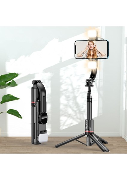 Selfie Çubuk Tripod 2022 Yenı Taşınabilir Kablosuz Bluetooth Telefon Teleskopik Selfie Çubuk Tripod Dolgu Işığı ile Huawei iPhone 13 Android Xiaomi Için (Yurt Dışından) fiyatları