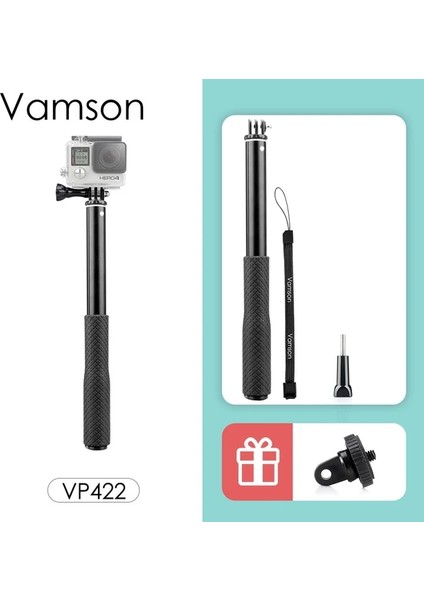 VP422 Vamson Gopro Aksesuarları Tripod Monopod Ayarlanabilir Selfie Sopa Gopro Hero Için 10 9 8 7 6 5 Xiaomi Yi Sjcam Telefon Için (Yurt Dışından)