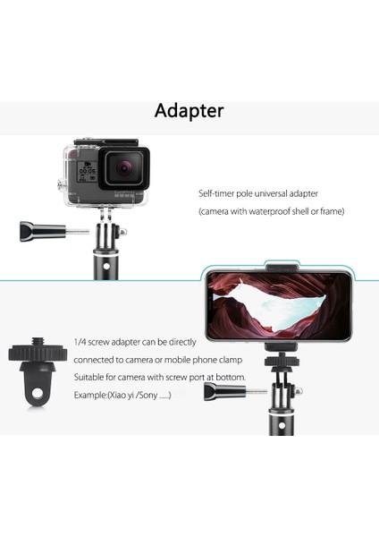 VP422 Vamson Gopro Aksesuarları Tripod Monopod Ayarlanabilir Selfie Sopa Gopro Hero Için 10 9 8 7 6 5 Xiaomi Yi Sjcam Telefon Için (Yurt Dışından)