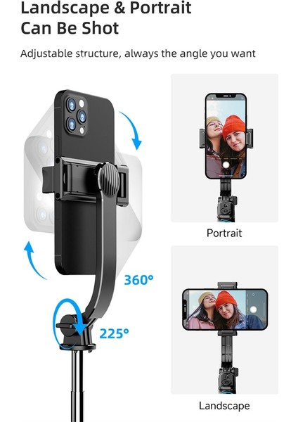 Siyah Yeni 3 In 1 Selfie Çubuğu Tripod Kablosuz Bluetooth Cep Telefonu Tutucu iPhone Samsung Huawei Telefon Çekimi Için El Video Vlog (Yurt Dışından)