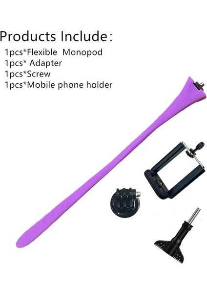 Mor Esnek Selfie Sopa Monopod Tripod Maymun Tutucu Gopro Için IPhone Kamera Telefonu Araba Bisiklet Evrensel (Yurt Dışından)