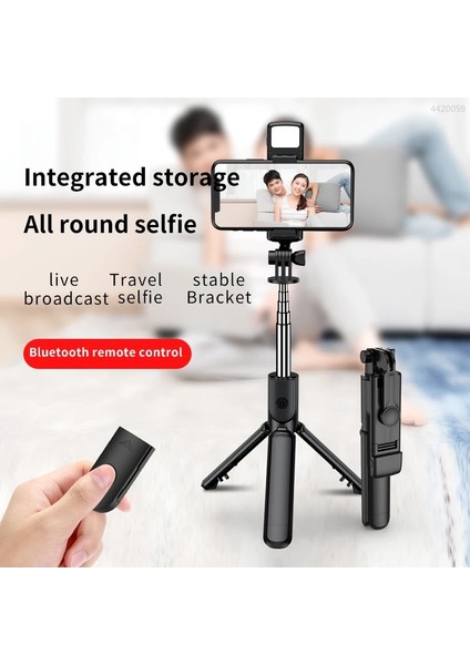 Blck Ios Roreta Ekle 2023 Yeni Katlanabilir Kablosuz Bluetooth Selfie Çubuk Tripod Bluetooth Deklanşörlü Paslanmaz Çelik Monopod Ios Android Için (Yurt Dışından)