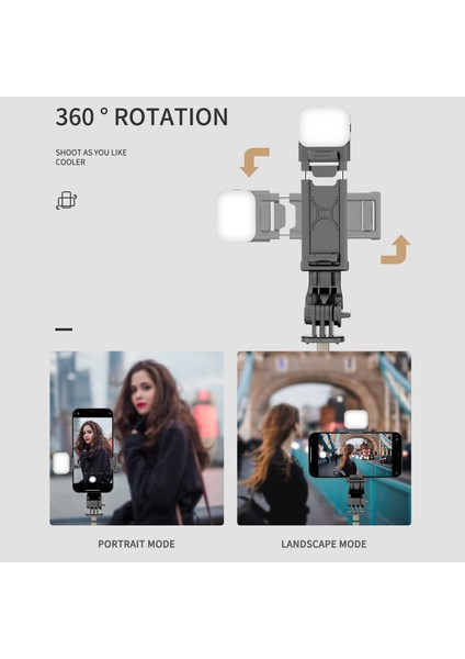 Doldurma Işığı ile Cool Dıer 152MM Mini Kablosuz Selfie Çubuğu Bluetooth Selfie Katlanabilir Dolgu Işığı Deklanşörlü Tripod Ios Android Için (Yurt Dışından) indirimleri