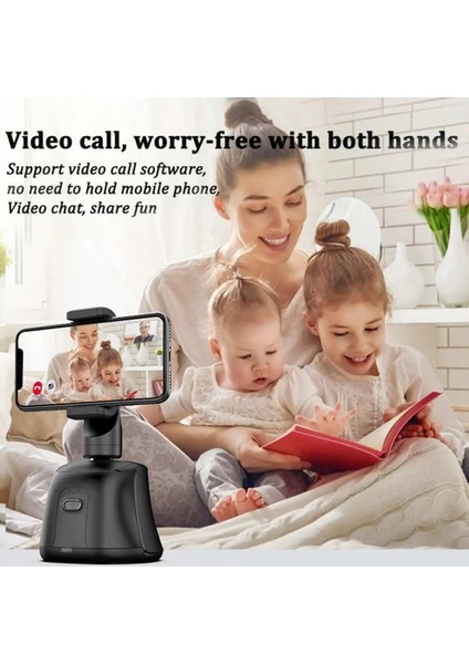 2,1 M Teleskopik Çubuk Kablosuz Otomatik Akıllı Çekim Selfie Çubuğu 360° Nesne Takip Tutucu Hepsi Bir Arada Döndürme Yüz Takip Kameralı Telefon Tutucu (Yurt Dışından)