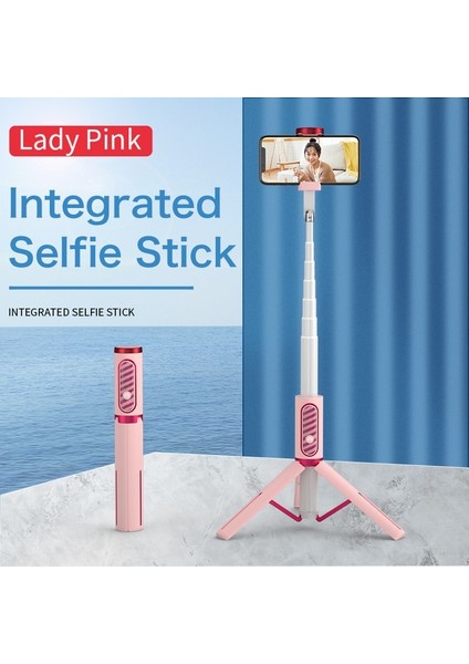 Bayan Pembe Uju Selfie Sopa Tripod Taşınabilir Tek Parça Evrensel Çok Fonksiyonlu Mini Bluetooth Uzaktan Kumanda Masaüstü Canlı Yayın Standı (Yurt Dışından)