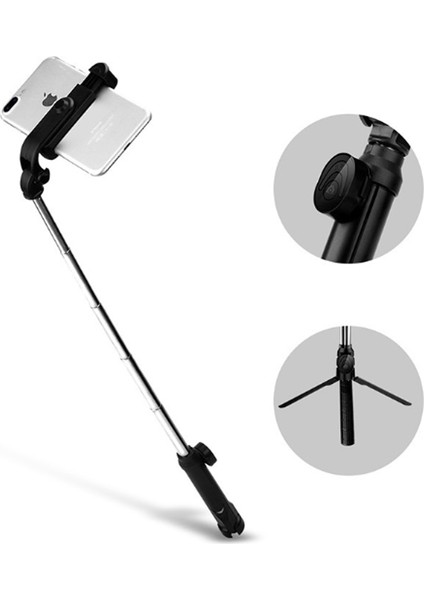 Siyah Floveme Akıllı Telefon Bluetooth Selfie Çubuğu Tripod Entegre Çok Fonksiyonlu Video Canlı Destek Telefon Tutucu iPhone 12 13 (Yurt Dışından) fırsatları