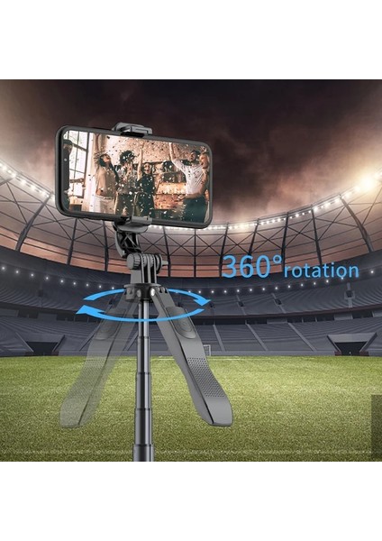 L05 Siyah 2021 Trend 360 Rotasyon Kablosuz Deklanşör Selfie Çubuğu L05 Uzun Tripodlu 1490 mm Uzunluk Uzatılabilir Selfie Tripod (Yurt Dışından) modelleri