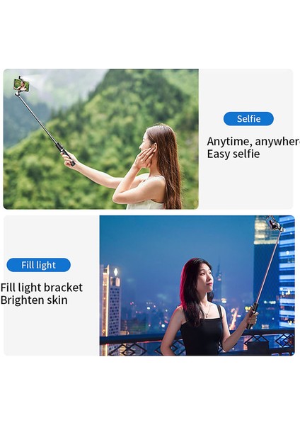 Siyah 3 In 1 Bluetooth El Gimbal Sabitleyici Cep Telefonu Selfie Çubuğu Kablosuz Düğme Deklanşör Selfie Çubuğu Штатив Для Смартфона (Yurt Dışından) indirimleri