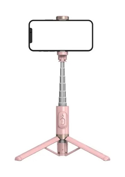 Pembe 2023 Taşınabilir Kablosuz Bluetooth Telefon Teleskopik Selfie Sopa Tripod Cep Telefonu Çok Fonksiyonlu Canlı Yayın Braketi Damla (Yurt Dışından)